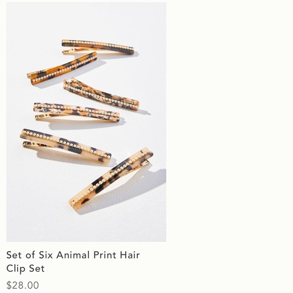 Anthropologie Animal Print Hair Clips Set of six - Picture 6 of 8